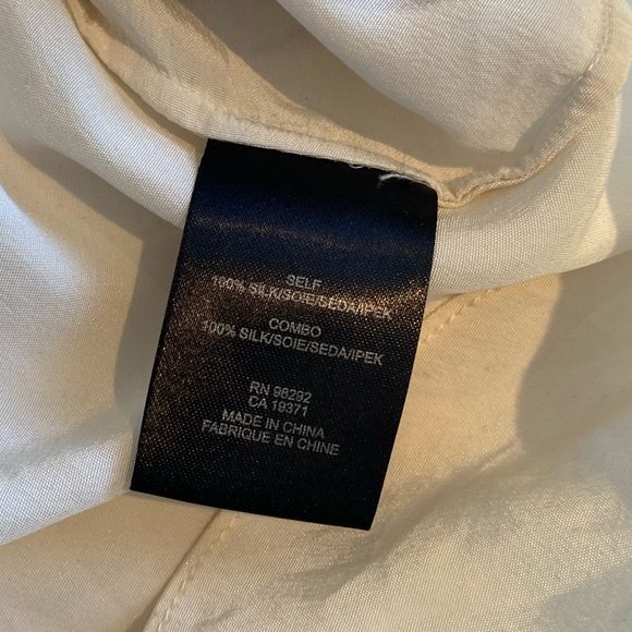 Tibi Cream Silk Racerback Tank Top, Green/Grey Graphic Floral Print, Size 0 (XS) - Picture 6 of 6